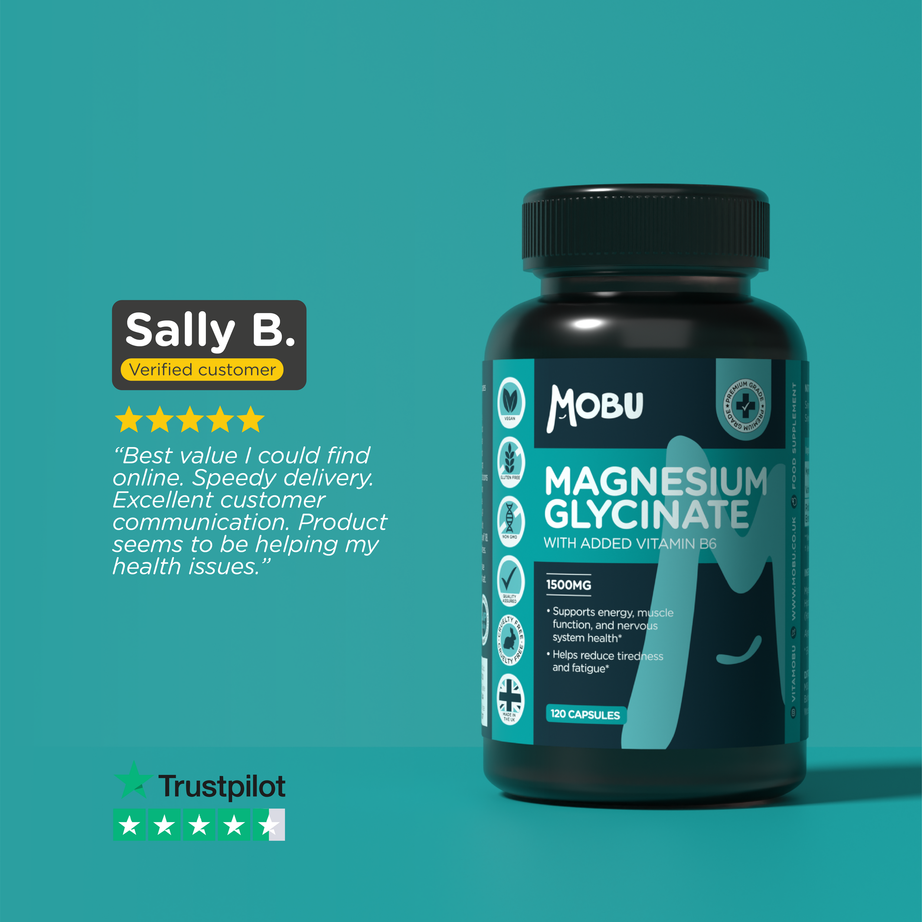 Clean Magnesium Glycinate 1500mg & Vitamin B6