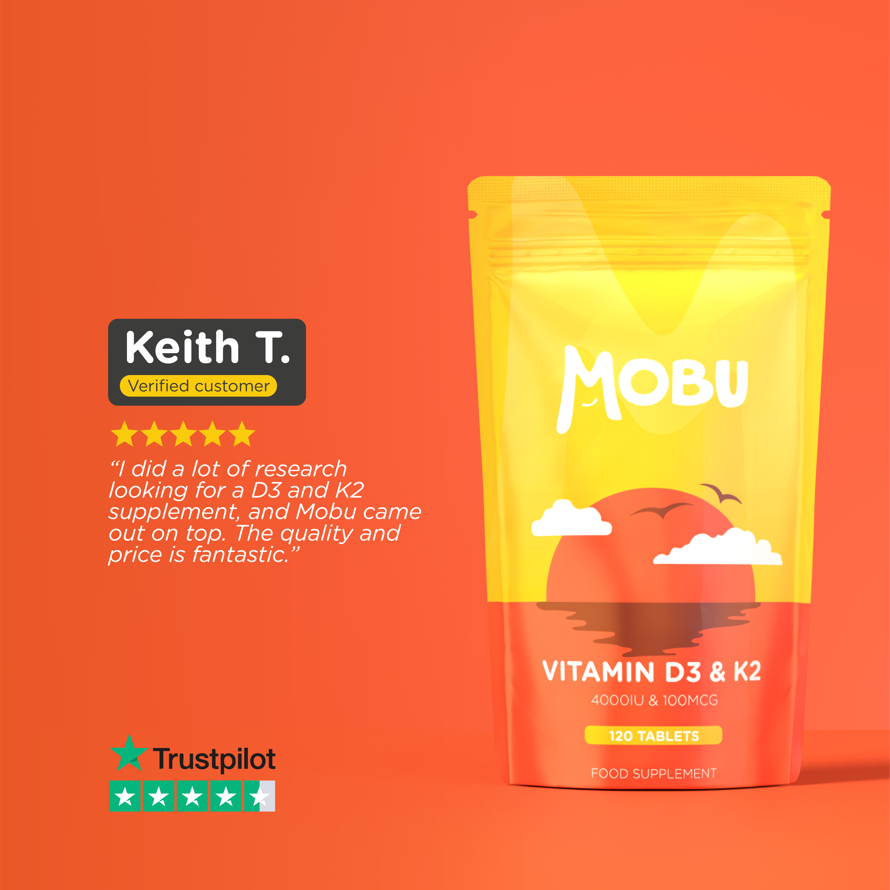 Vitamin D3 4000IU and K2 100mcg